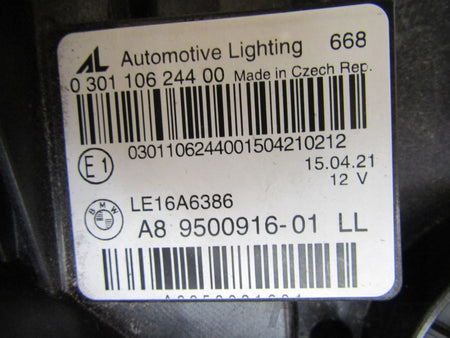 BMW 3 Series G20 G21 Headlight SHADOW LINE LASER 18-22 RH 9500916