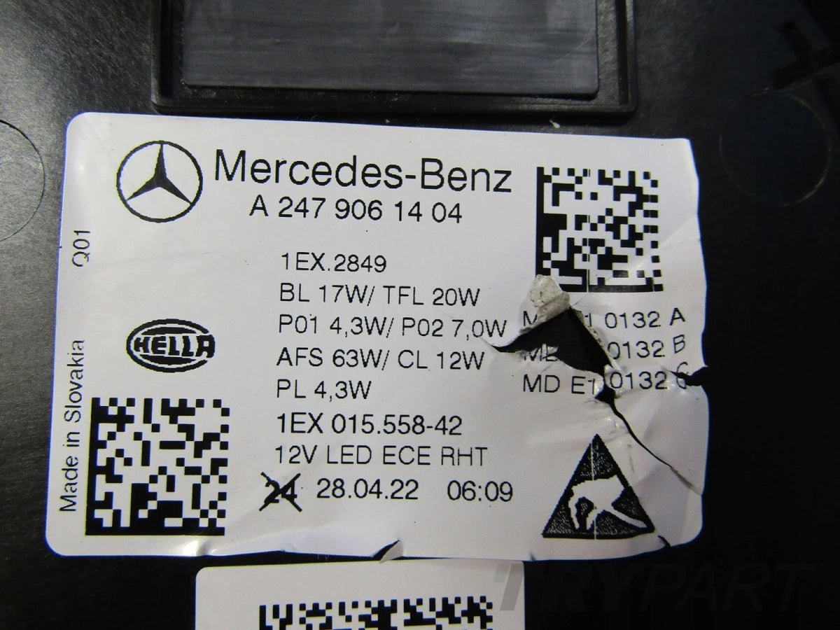 MERCEDES B CLASS W247 LIFT FULL LED MULTIBEAM 23- HEADLIGHT RH RIGHT A247