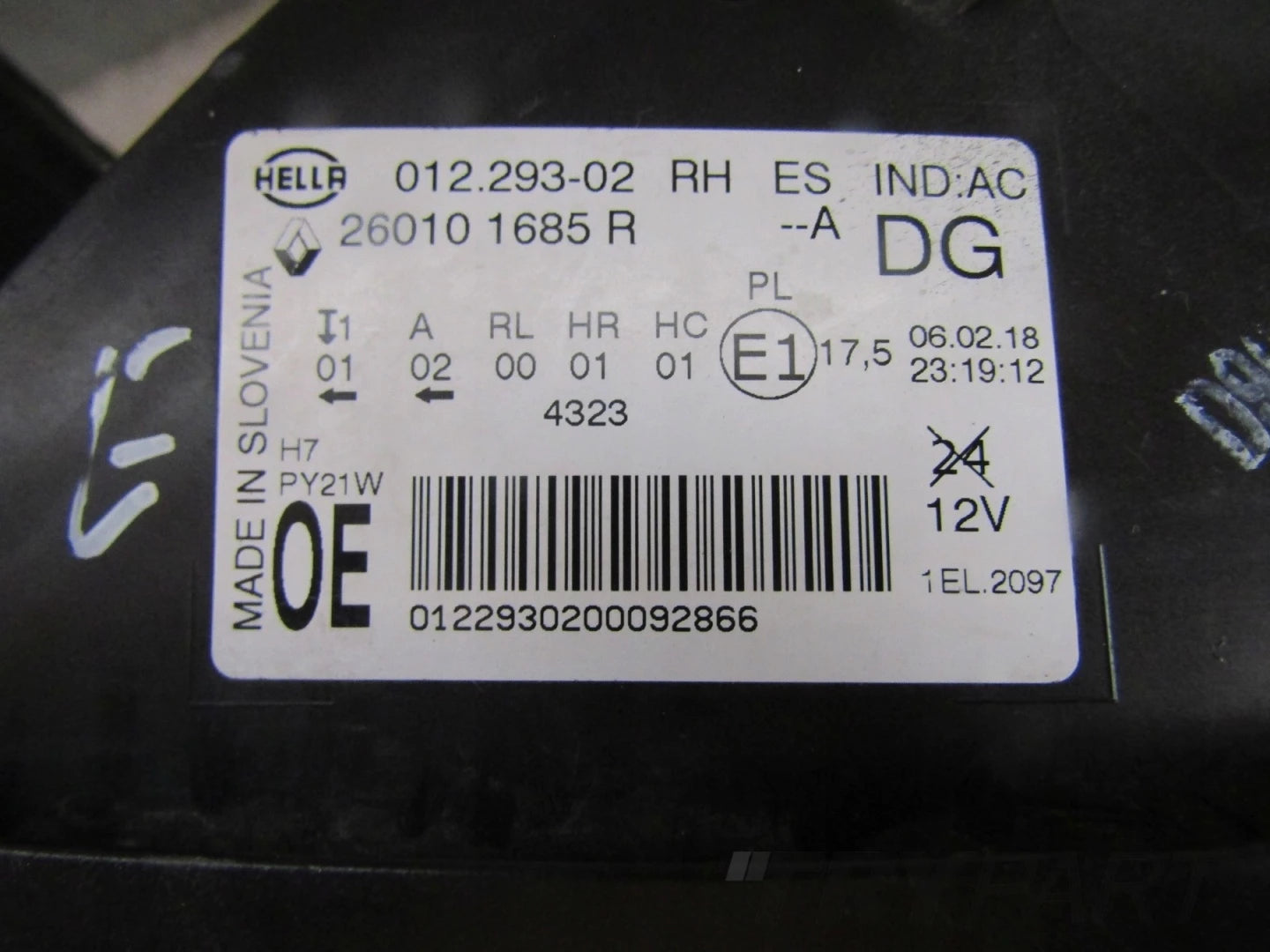 HEADLIGHT RENAULT SCENIC 4 IV 16-22 STANDARD LENS RH RIGHT 260101685R