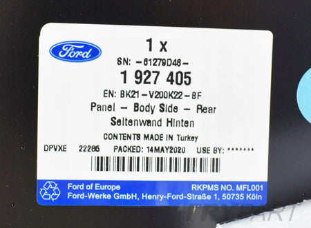FORD TRANSIT CUSTOM RIGHT REAR PANEL ORG