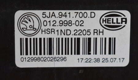 SKODA RAPID LIFT 5JA RIGHT FOG LIGHT ORG DISASSEMBLY