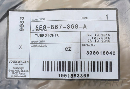 SKODA OCTAVIA III 5E9 DOOR SEAL REAR RIGHT
