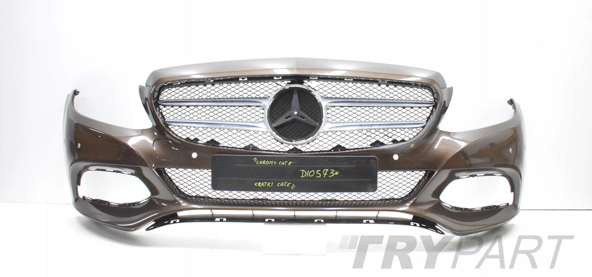 MERCEDES C CLASS W205 FRONT BUMPER ORIGINAL + GRILLE + CHROME + FRAMES