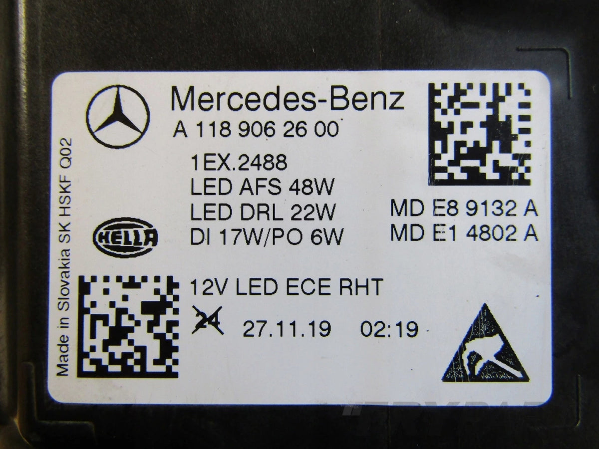 Front Headlight Mercedes CLA W118 Full LED High Performance RH RIGHT 19-23 A118