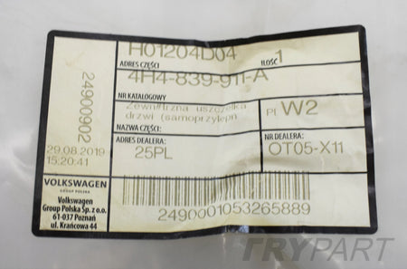 AUDI A8 D4 4H4 LONG REAR LEFT DOOR SEAL