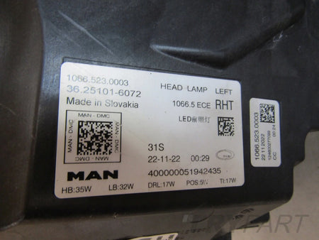 MAN TGX II 2 LED 20- HEADLIGHT LH 10665230003