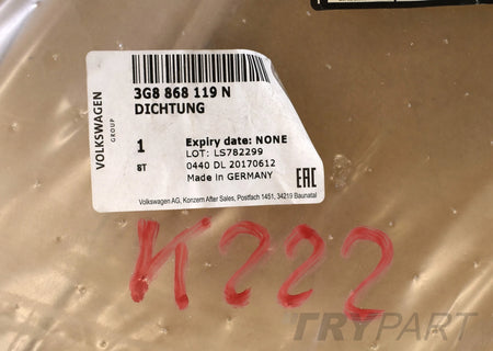 VW ARTEON 3G8 DOOR SEAL LEFT REAR ORG NEW