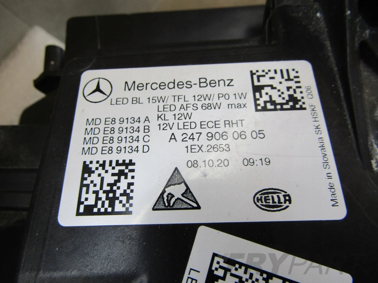 Front Lamp Mercedes B-Class W247 MULTIBEAM 18-22 RH A2479060605