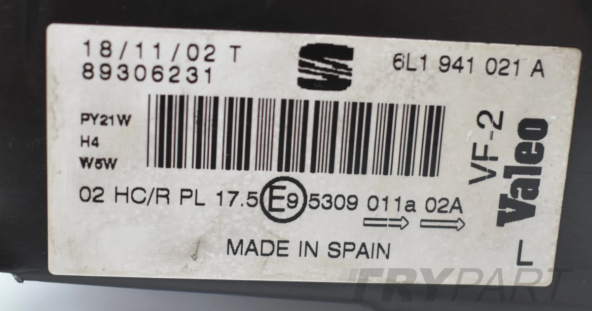 SEAT IBIZA III 6L0 HEADLIGHT LEFT FRONT EU