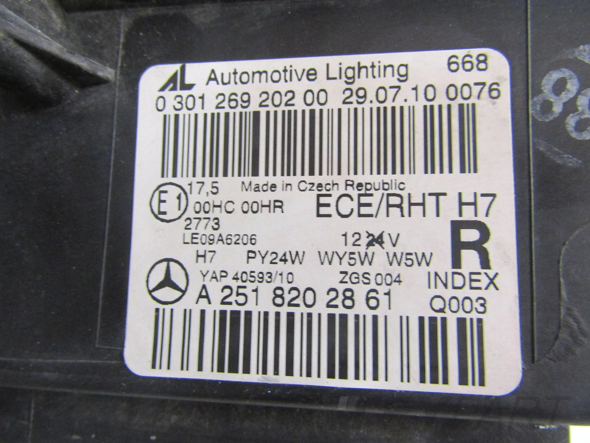 MERCEDES R CLASS LIFT HEADLIGHT LENS RIGHT RH 2518202861 09-14