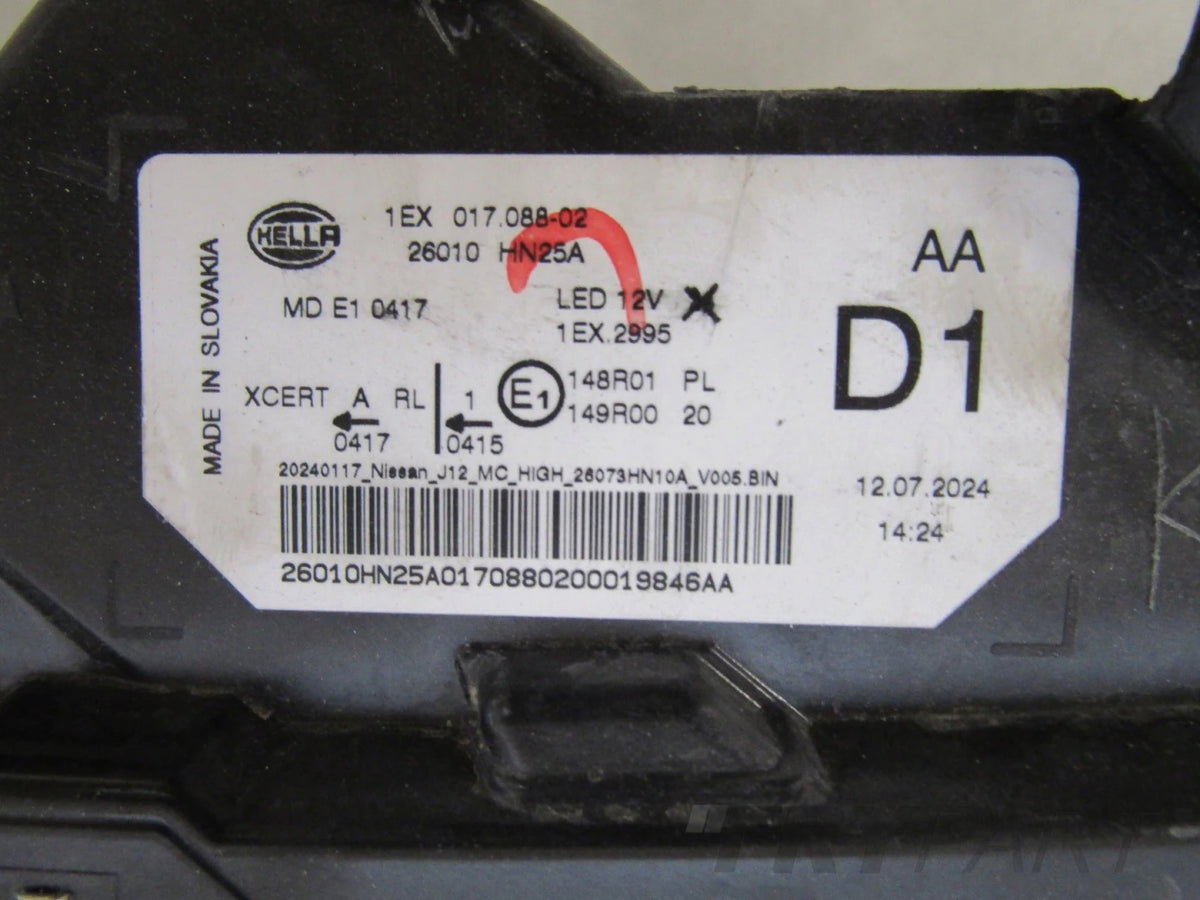 FRONT HEADLIGHT NISSAN QASHQAI 3 III FACELIFT FULL LED 24- RH RIGHT 1EX017088-02