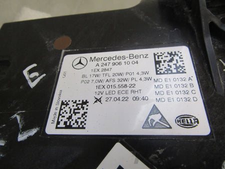 Front Lamp Mercedes B Class W247 Lift LED PERFORMANCE 22- RH A2479061004
