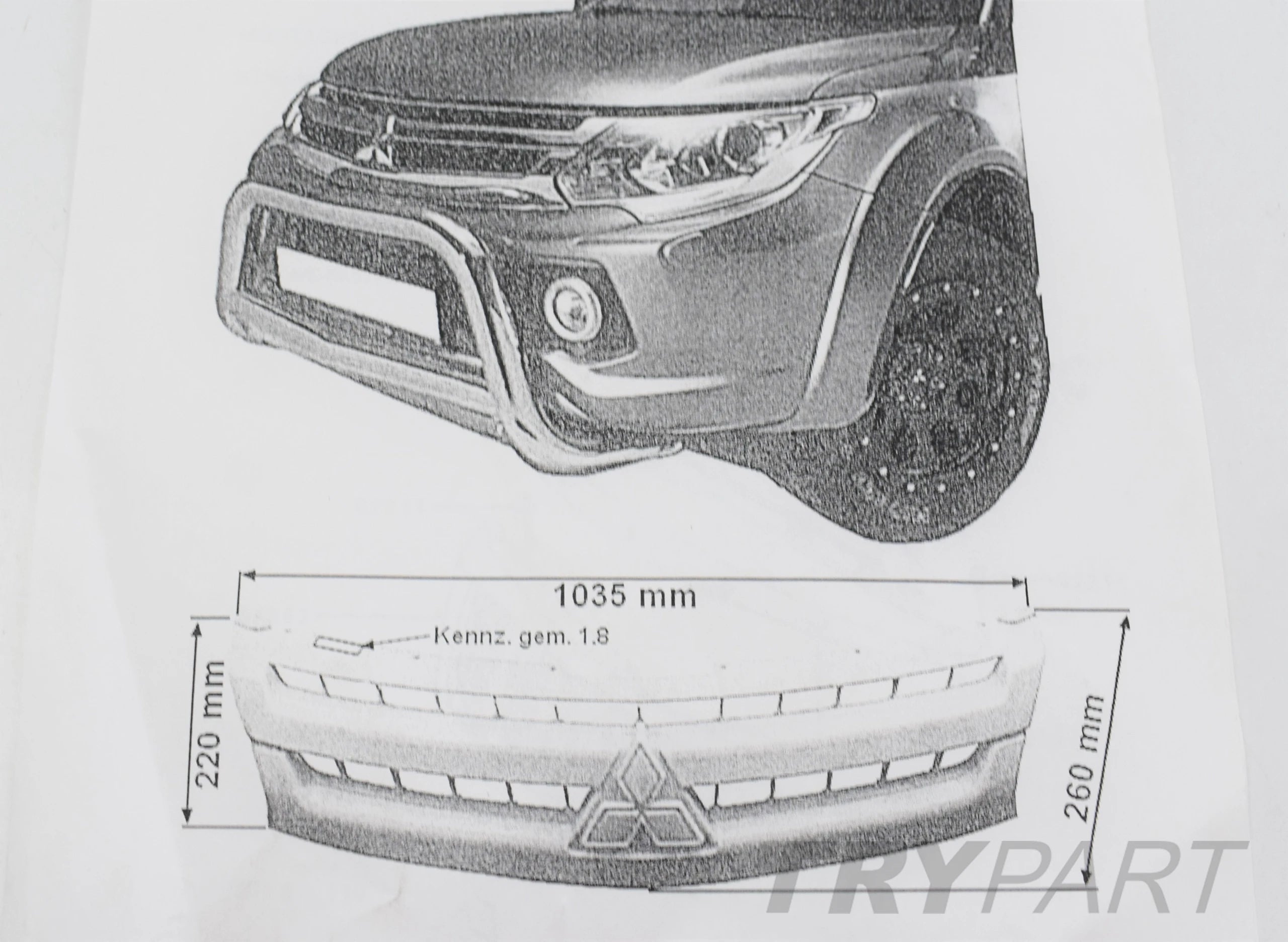 MITSUBISHI L200 BUMPER GRILLE ORG NEW