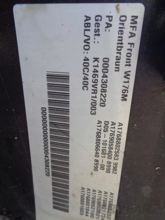 MERCEDES A CLASS 176 LIFT front bumper