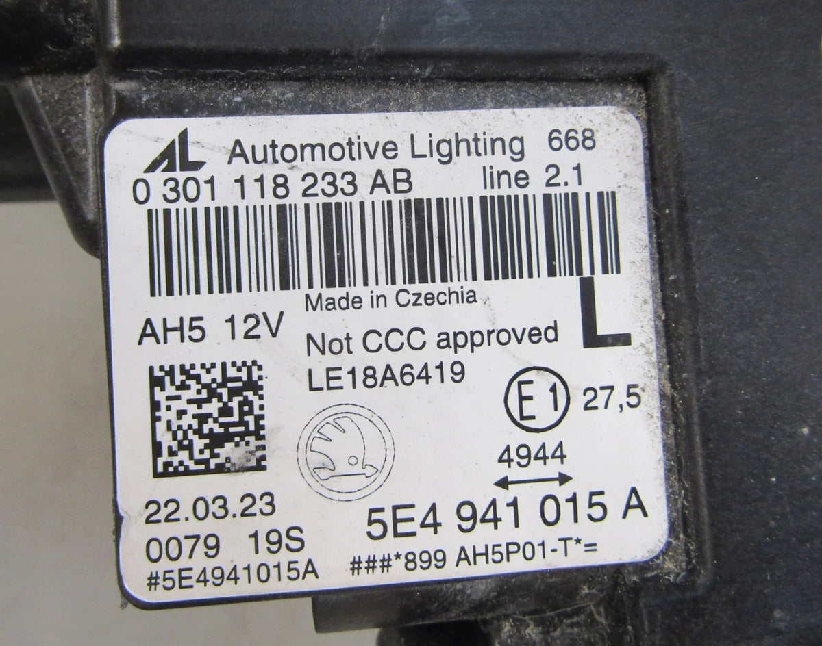 SKODA OCTAVIA IV FULL LED HEADLIGHT 19-24 LH LEFT 5E4941015A