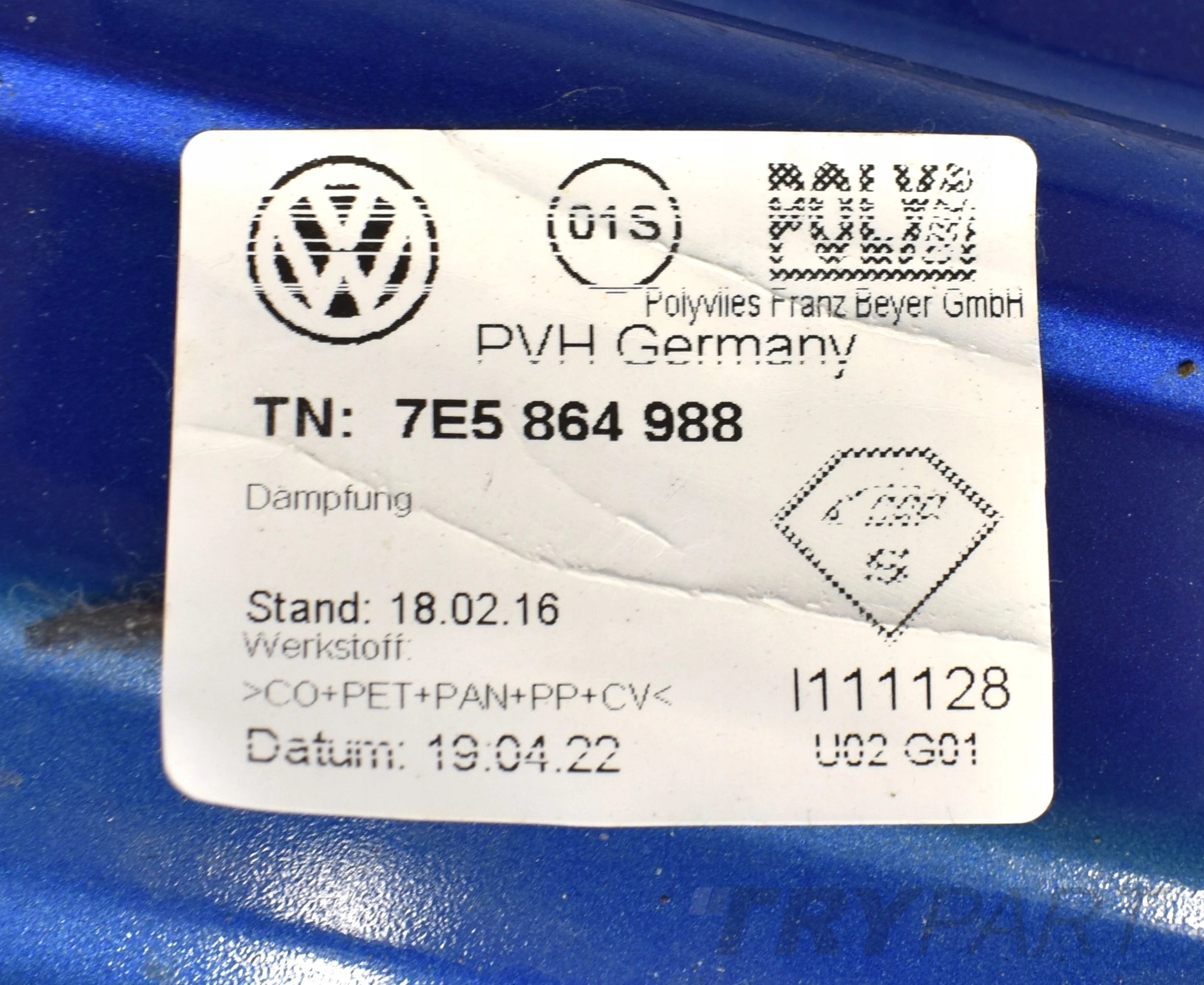 VW TRANSPORTER T6 7E5 RIGHT SIDE SLIDING DOOR ORG