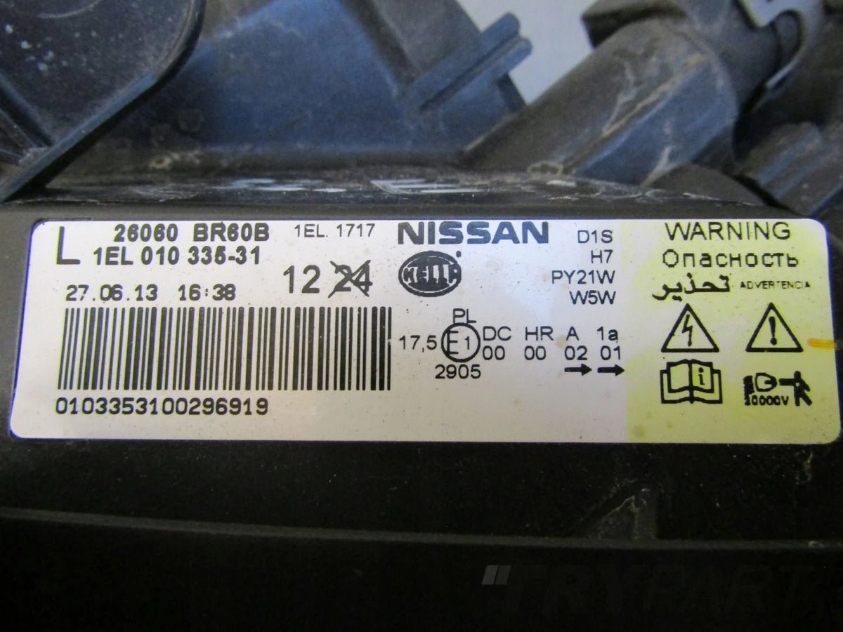 HEADLIGHT NISSAN QASHQAI I J10 LIFT XENON NON-SWIVEL 09-13 LH LEFT 26060