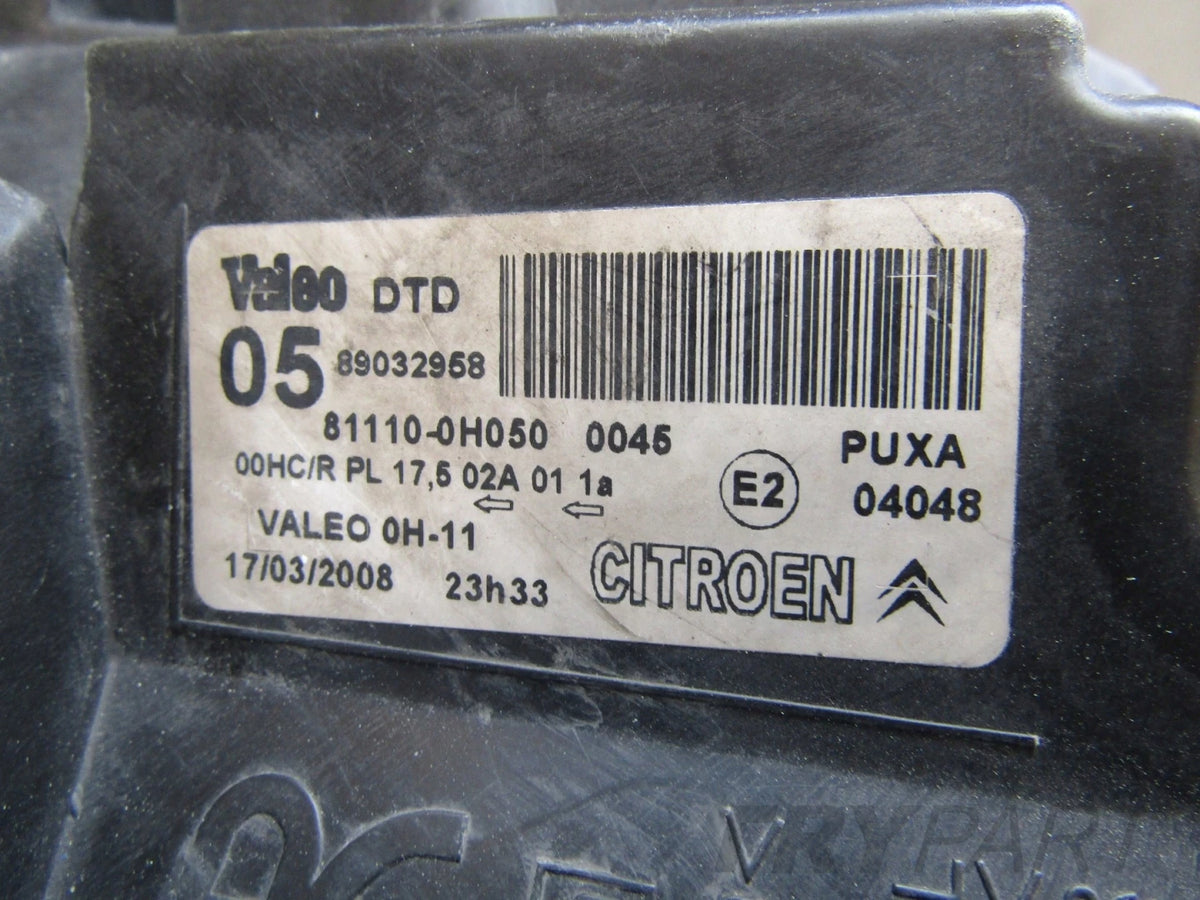 Front Lamp Citroen C1 I STANDARD 05-14 RH 81110-0H050