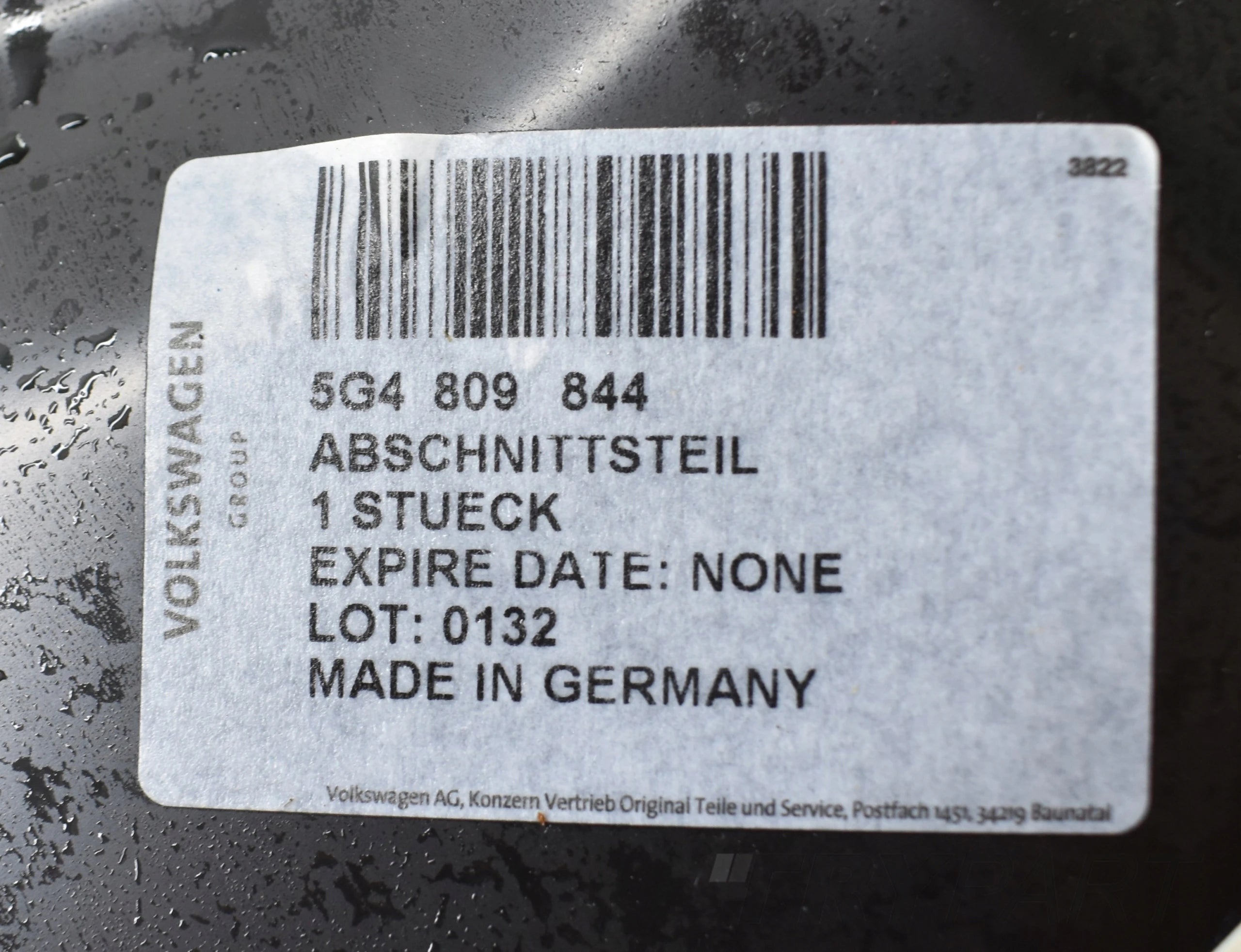 VW GOLF VII 5G4 REAR RIGHT FENDER PANEL ORG