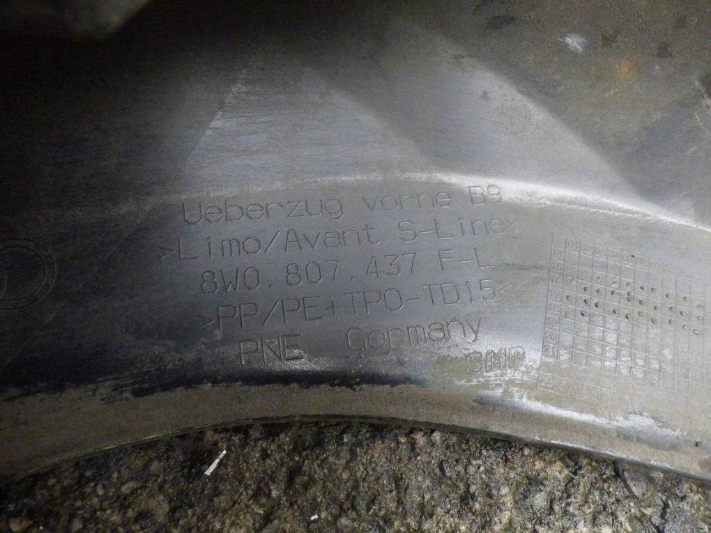 AUDI A4 B9 8W 8W0 S-LINE 15- WITHOUT HOLES front bumper