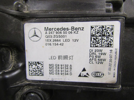 Mercedes GLA W247 MULTIBEAM Headlight 20-23 RH RIGHT A2479065006