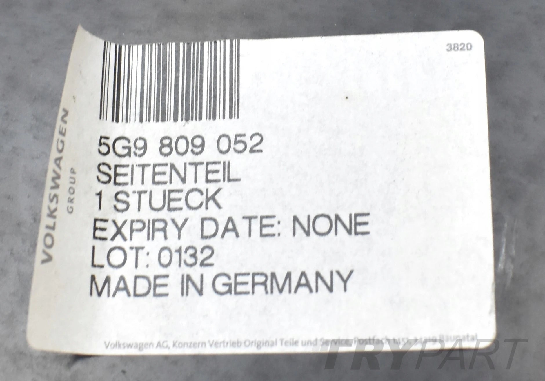 VW GOLF VII 5G9 RIGHT FENDER HOUSING REAR RIGHT ORG ESTATE