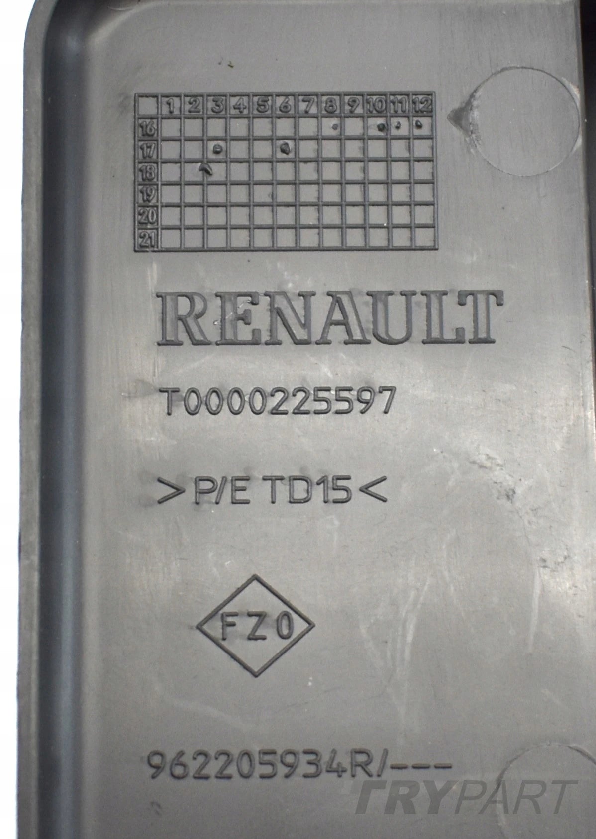 RENAULT KADJAR REAR LICENSE PLATE HOLDER PAD ORG
