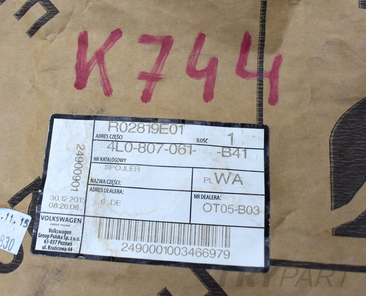 AUDI Q7 4L0 FRONT BUMPER LOWER SPOILER SKIRT SHIELD ORG NEW