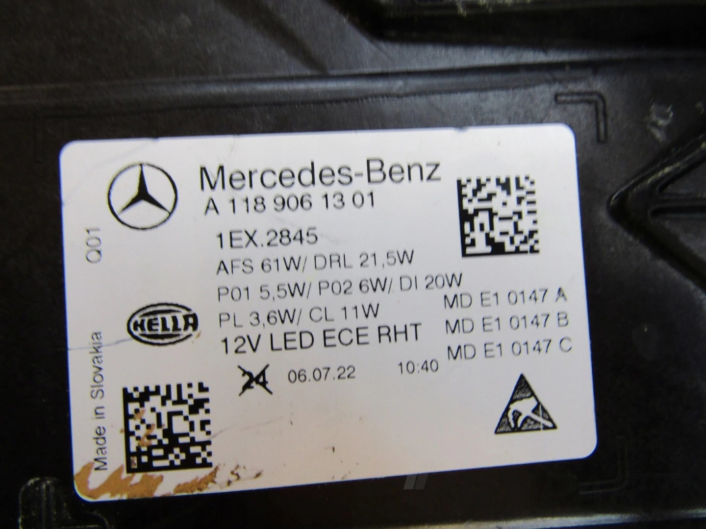 MERCEDES CLA W118 LIFT MULTIBEAM 23- HEADLIGHT LH A1189061301