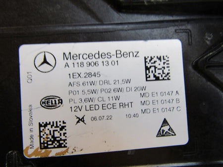MERCEDES CLA W118 LIFT MULTIBEAM 23- HEADLIGHT LH A1189061301