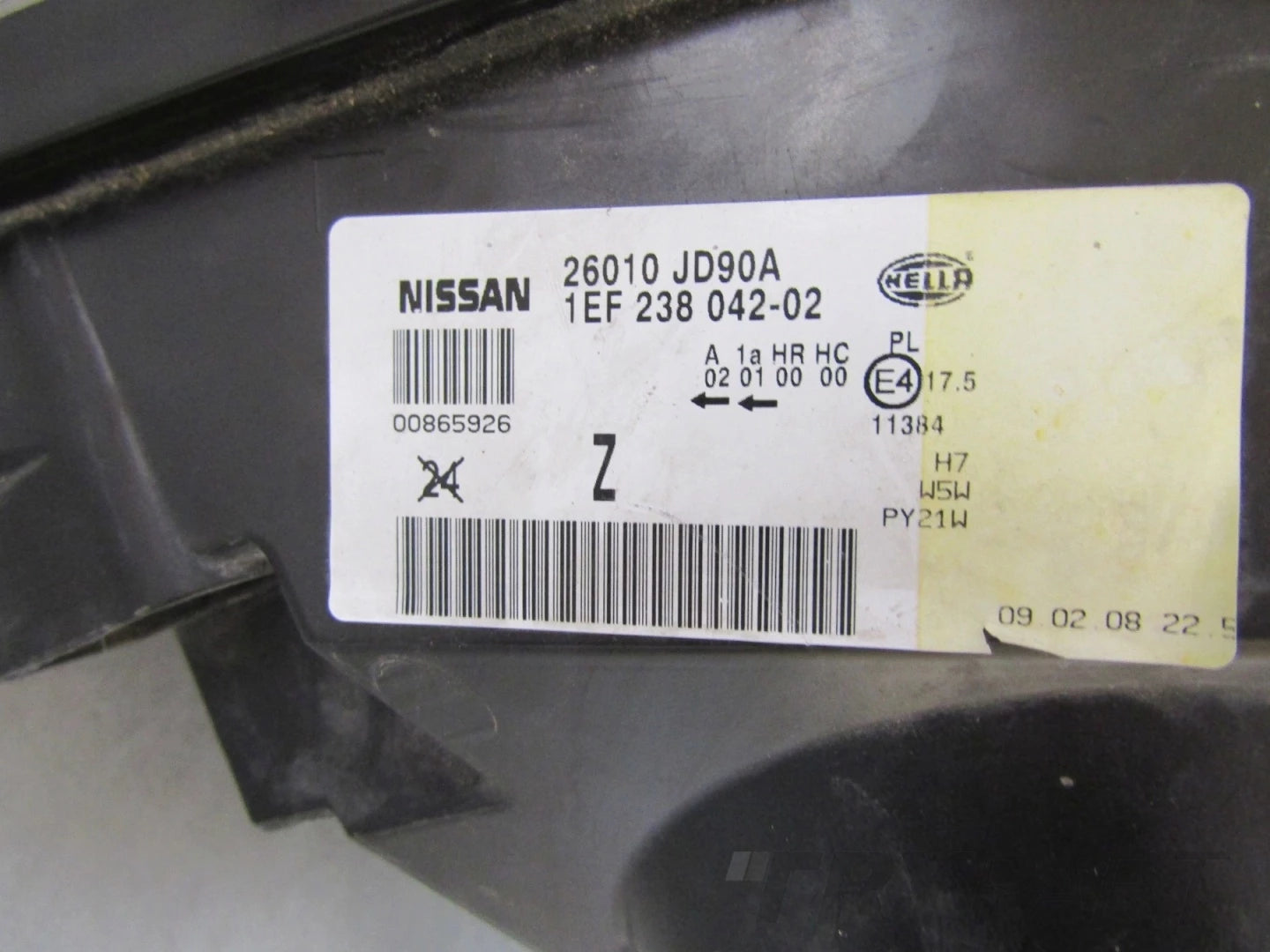 FRONT LAMP NISSAN QASHQAI STANDARD RIGHT PASSENGER SIDE 06-09 26010JD90A