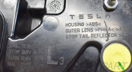 TESLA MODEL Y 3 LEFT REAR TAIL LIGHT ORG EU