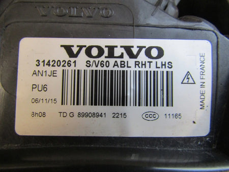 Headlight Volvo V60 S60 LIFT XENON ACTIVE BENDING 14-18 LH LEFT 31420261