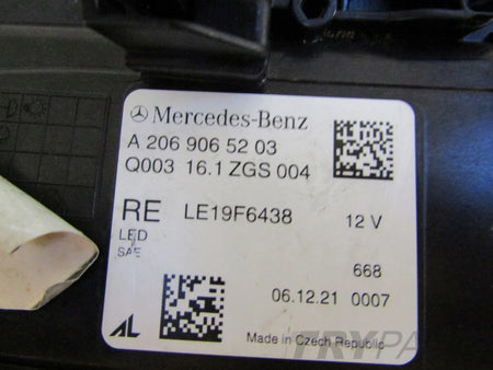 MERCEDES C-CLASS W206 FULL LED DIGITAL LIGHT 22- RH HEADLIGHT A2069065203