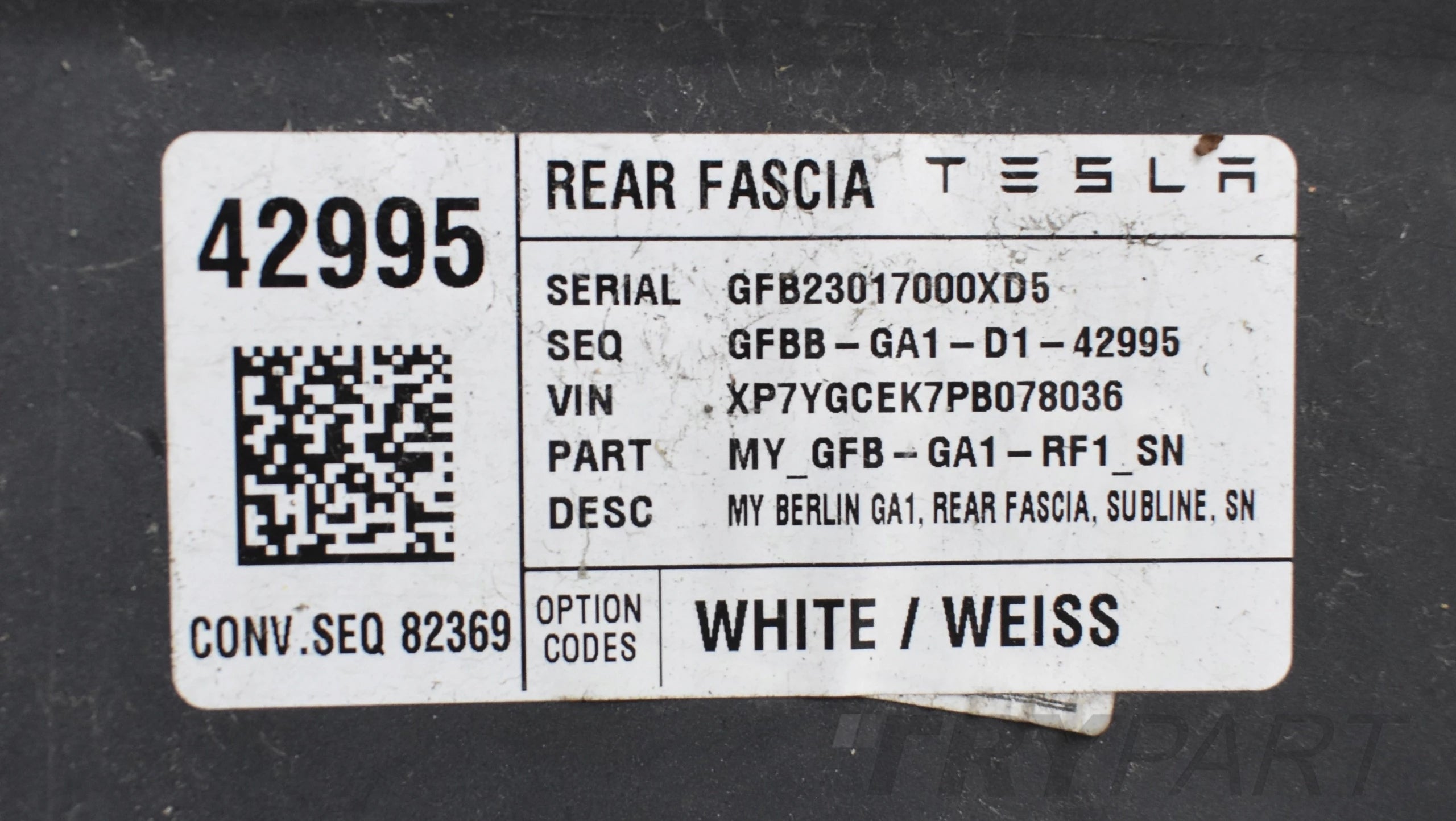 TESLA MODEL Y REAR BUMPER ORG + BOTTOM