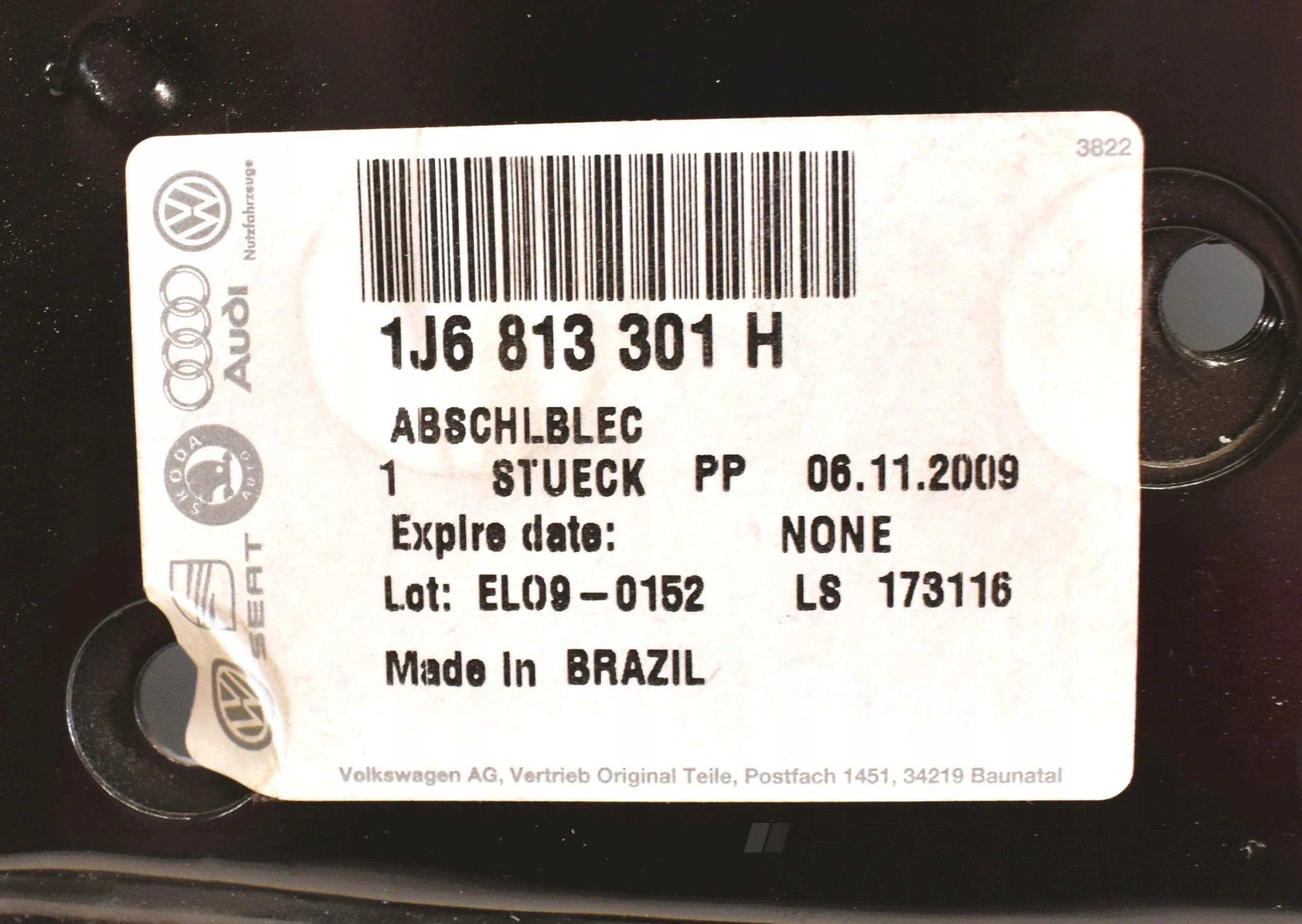 VW GOLF IV 1J6 REAR PANEL REINFORCEMENT ORIGINAL NEW