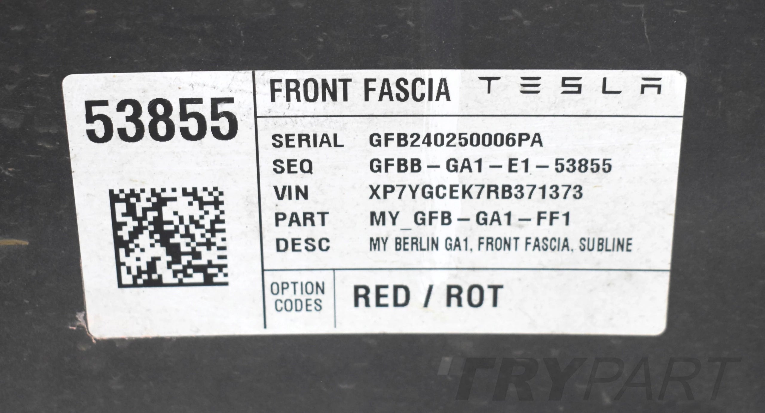 TESLA MODEL Y FRONT BUMPER ORG