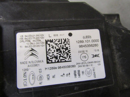 FRONT HEADLIGHT CITROEN C5 AIRCROSS LIFT LED LH LEFT 22- 9845356280