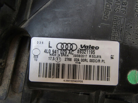 AUDI Q7 4L HEADLIGHT XENON NON-SWIVEL LIFT 09-15 LH 4L0941029