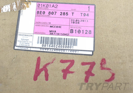 AUDI A4 S4 B7 8E0 LICENSE PLATE HOLDER NEW ORG