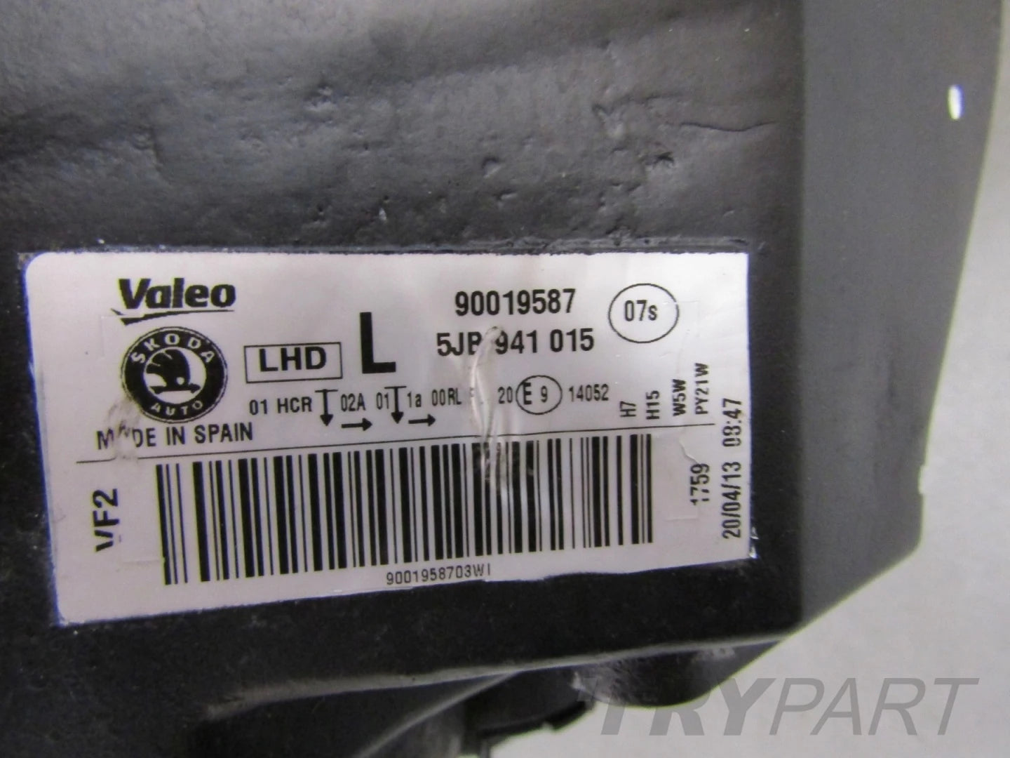 HEADLIGHT SKODA RAPID STANDARD 12-16 LH LEFT 5JB941015