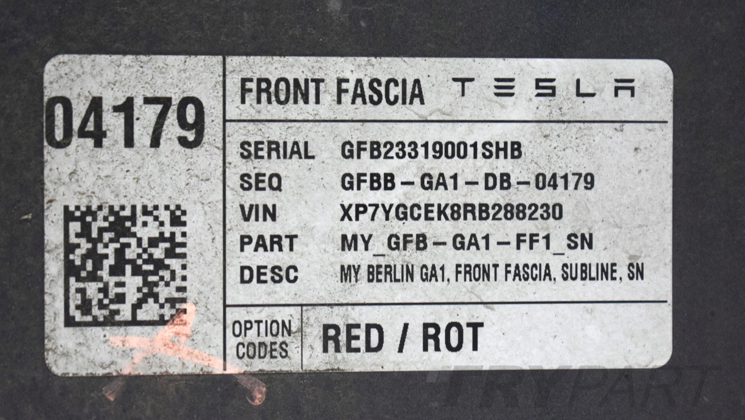TESLA MODEL Y FRONT BUMPER ORG