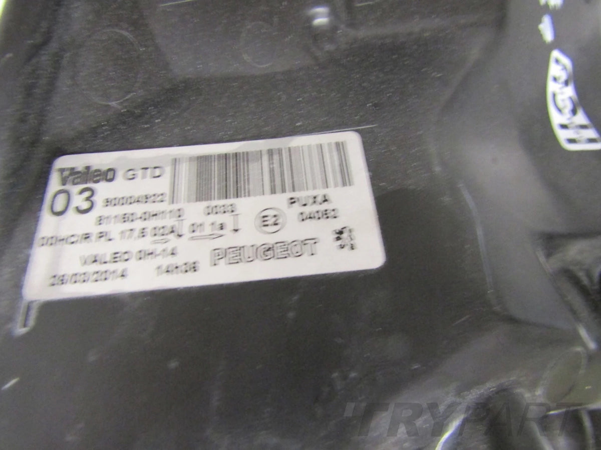 HEADLIGHT PEUGEOT 107 STANDARD 12- FACELIFT LH