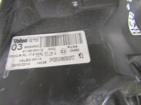 HEADLIGHT PEUGEOT 107 STANDARD 12- FACELIFT LH