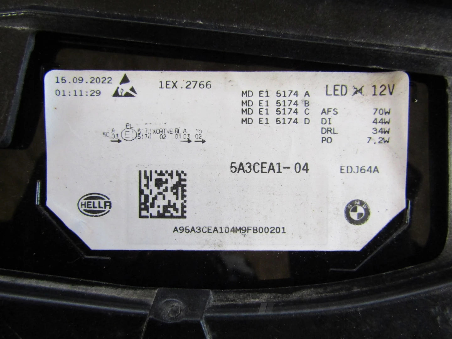 BMW IX I20 LASER 21- LH 5A3CEA1 Front Lamp