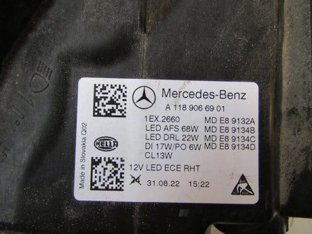 FRONT HEADLIGHT MERCEDES CLA W118 MULTIBEAM FULL LED 19-23 LH A1189066901
