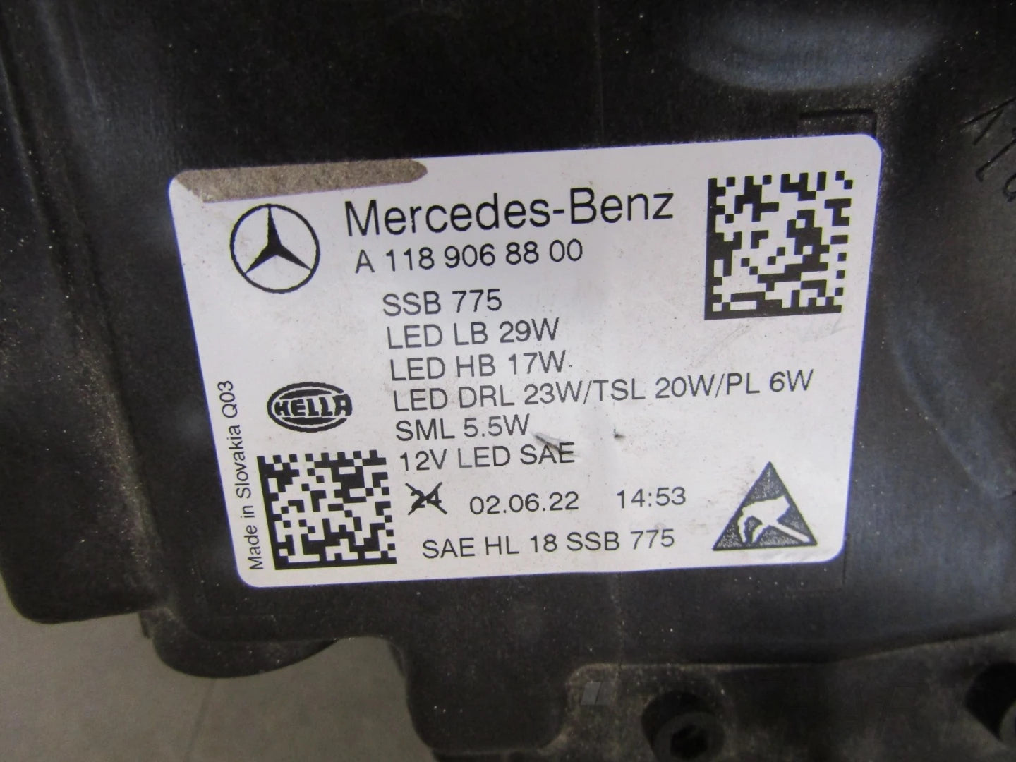 FRONT LAMP MERCEDES W118 CLA FULL LED PERFORMANCE RH 19-23 A1189068800