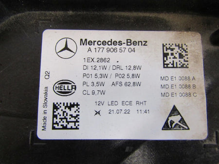 Headlight Mercedes A Class 177 MULTIBEAM LH A1779065704